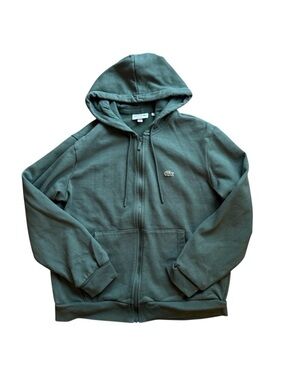 Lacoste Green Full Zip Hoodie Size XL | Classic Crocodile Logo Casual Streetwear